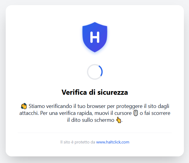 Messaggio di verifica Antibot