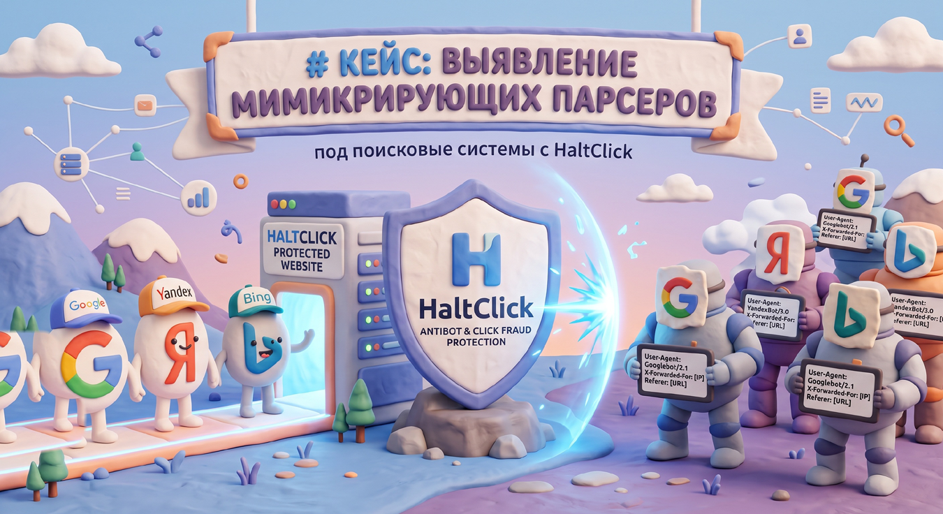 Выявление мимикрирующих парсеров под поисковые системы с применением антибота