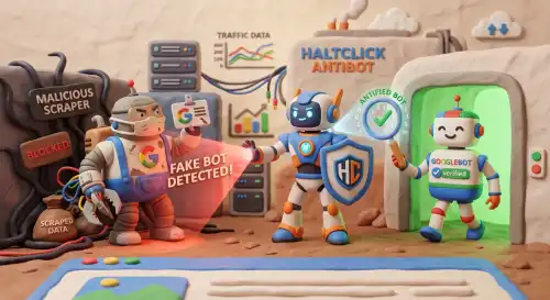 Detection of scrapers mimicking search engines using an antibot.